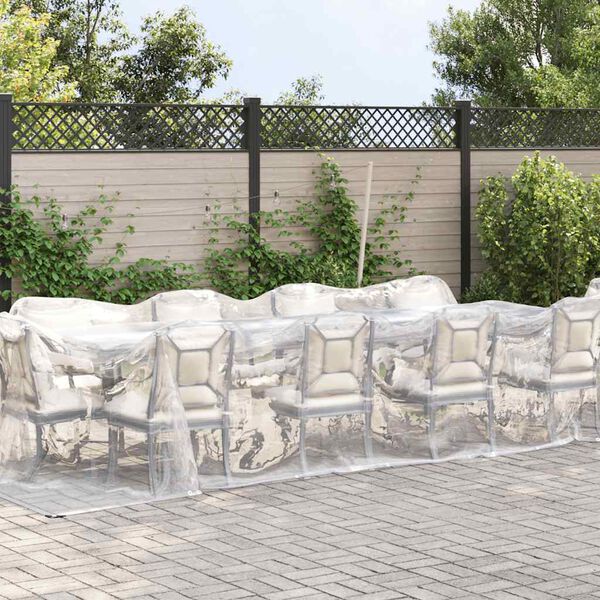 vidaXL Doorzichtig zeildoek met zeilringen 3x8 m polyethyleen