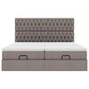 vidaXL Ottoman bed met matrassen en LED's 200x200cm stof taupe