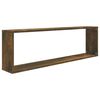 vidaXL Wandschappen kubus 4 st 100x15x30 cm bewerkt hout gerookt eiken