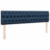 vidaXL Ottoman bed met matrassen en LED's 200x200cm stof blauw