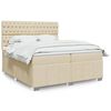 vidaXL Boxspring met matras stof cr&egrave;mekleurig 200x200 cm