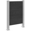 vidaXL Afvalbak Schutting Grijs 85 x 12 x 115 cm Aluminium en WPC