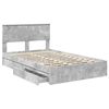 vidaXL Bedframe met lade Beton Grijs 135 x 190 cm Bewerkt hout