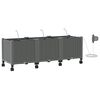 vidaXL Tuin Pot met Irrigatie en Wielen 3 st Lichtgrijs PP