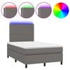 vidaXL Boxspring met matras en LED kunstleer grijs 120x200 cm