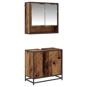 vidaXL Badkamermeubelset 2 st Oud Hout 65 x 33 x 60 cm Bewerkt hout