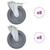 vidaXL 16 st Zwenkwielen met boutgaten 125 mm