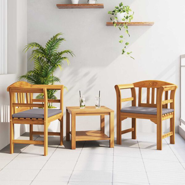 vidaXL Bank met kussen Natuurlijke Olie Afwerking 68,5 x 46 x 82,5 cm