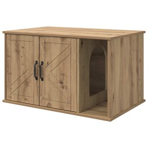 vidaXL Kattenhuis Ambachtelijk eiken 85 x 55 x 50 cm Bewerkt hout