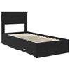 vidaXL Bedframe met hoofdeinde Zwart Eiken 100 x 200 cm Bewerkt hout