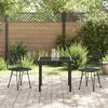vidaXL Tuin eettafelset 3 pcs Zwart Gepoedercoat staal