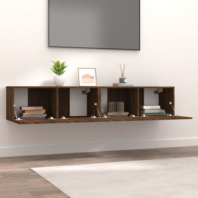 vidaXL Tv-meubelen 2 st 80x30x30 cm bewerkt hout bruineikenkleurig