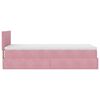 vidaXL Bed poef met matras en LED's 80x200 cm fluweel roze