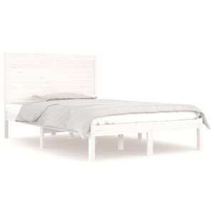 vidaXL Bedframe massief hout wit 120x190 cm