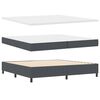 vidaXL Boxspringbed Donkergrijs en Wit 200 x 200 cm Katoen Stof
