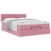 vidaXL Ottoman bed met matras 140x190cm fluweel roze
