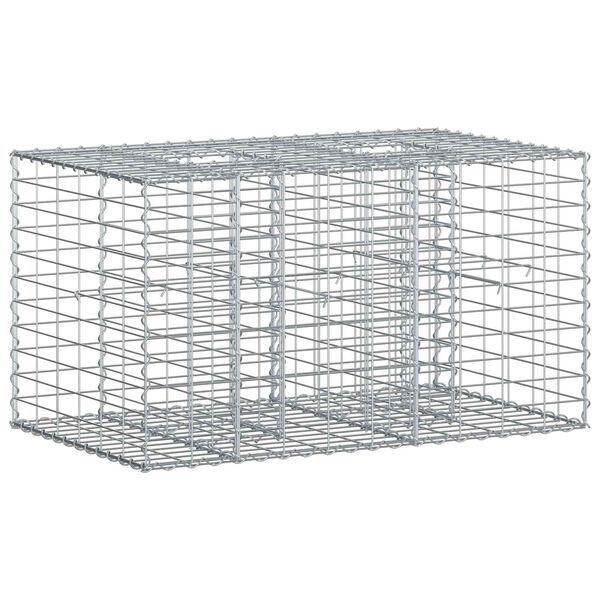 vidaXL Gabion Verhoogd Bed Zilver 100 x 60 x 55 cm