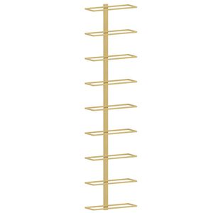 vidaXL Wijnrek voor 9 flessen wandmontage ijzer goudkleurig