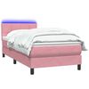 vidaXL Boxspring met matras en LED fluweel roze 80x210 cm