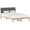 vidaXL Bedframe met Gevoerd Hoofdgedeelte Bruin 135 x 190 cm