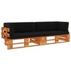 vidaXL Tweezitsbank pallet met kussens honingbruin ge&iuml;mpregneerd hout