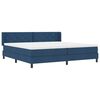 vidaXL Boxspringbed met matras met hoofdeinde Blauw 200 x 200 cm Stof