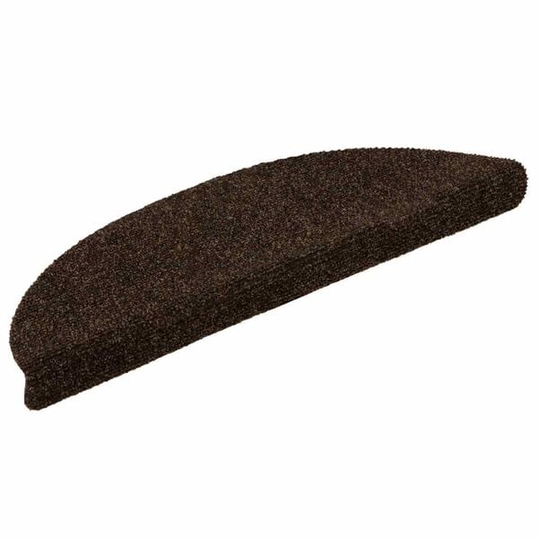 vidaXL Trapmatten zelfklevend 10 stuks 56x17x3 cm bruin halfrond