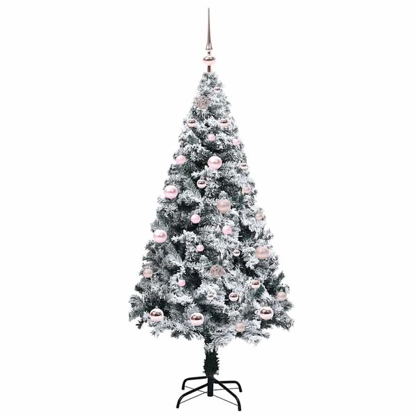 vidaXL Kunstkerstboom met 150 LED Wit 150 cm PVC en Staal en Kunststof