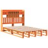 vidaXL Bed met boekenkast zonder matras grenenhout wasbruin 135x190 cm
