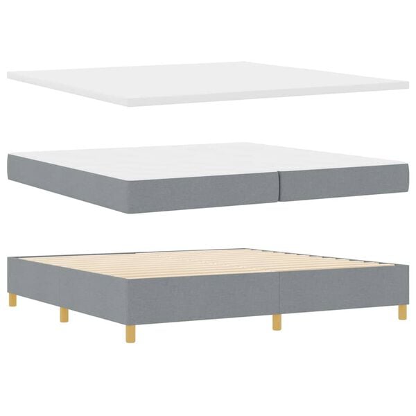 vidaXL Boxspring bed met matras Lichtgrijs 200 x 200 cm Stof