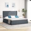 vidaXL Opbergbed met LED met matras Donkergrijs 180 x 200 cm Fluweel