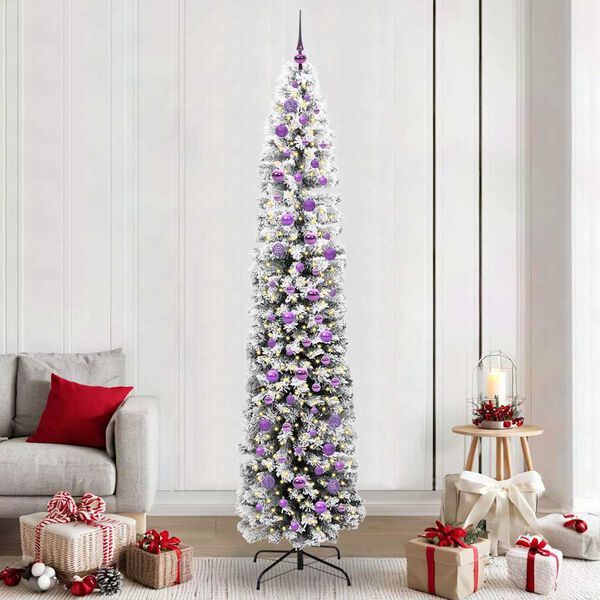 vidaXL Kunstkerstboom Groen 240 cm PVC en Staal en Kunststof