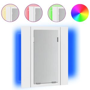 vidaXL Badkamerkast met spiegel en LED 40x12x45 cm acryl wit