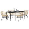 vidaXL Tuin eettafelset 5 pcs Bruin poly rattan