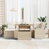 vidaXL Tuin Sofa Set met opslag 7 pcs Beige Poly riet