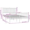 vidaXL Bedframe met hoofd- en voeteneinde metaal wit 120 x 190 cm