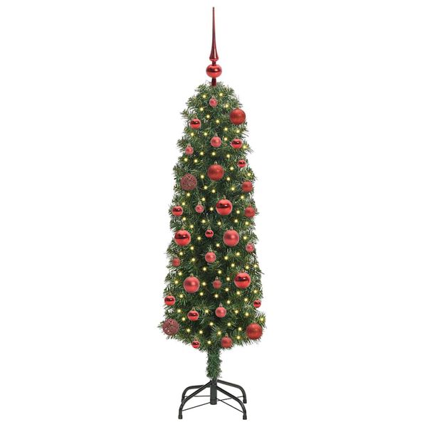 vidaXL Kunstkerstboom Groen 120 cm PVC en Staal en Kunststof