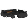 vidaXL Tuinbankenset 13 st Zwart poly rattan