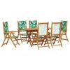 vidaXL Tuin eettafelset 7 st Bladpatroon Massief Acaciahout