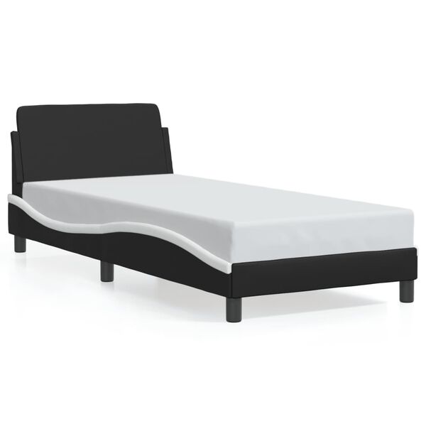vidaXL Bedframe "Dover" kunstleer zwart en wit 80x200 cm