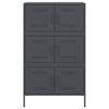 vidaXL Hoge kast 68x39x113 cm staal antracietkleurig