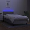 vidaXL Boxspring met matras en LED stof lichtgrijs 80x200 cm