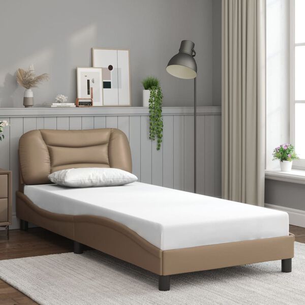 vidaXL Bedframe met LED zonder matras "Hvar" cappuccino 90x190 cm