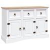 vidaXL Dressoir 132x43x78 cm Mexicaans grenenhout Corona-stijl wit