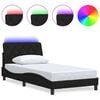 vidaXL Bedframe met LED zonder matras 100x200 cm stof zwart