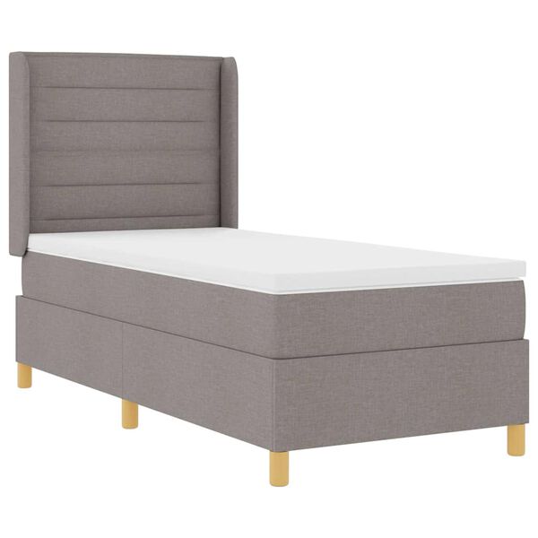 vidaXL Boxspringbed met matras met hoofdeinde Taupe 100 x 200 cm Stof