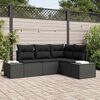 vidaXL Tuin Sofa Set 4 pcs Zwart poly rattan