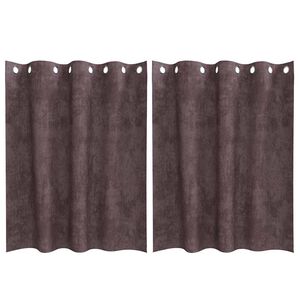 vidaXL Velvet Gordijnen 2 st Bruin 140 x 140 cm Fluweel