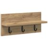 vidaXL Wandgemonteerde kapstok Muurmontage Artisan Eiken Bewerkt hout