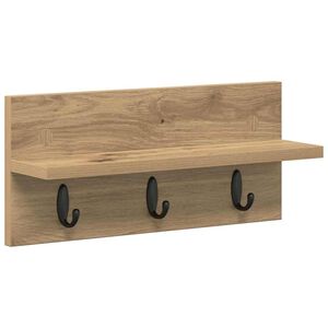 vidaXL Wandgemonteerde kapstok Muurmontage Artisan Eiken Bewerkt hout